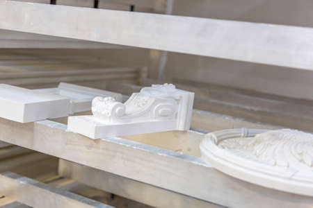 Moscow, Russia - September 07, 2020: Products of the Dikart gypsum stucco molding plantのeditorial素材