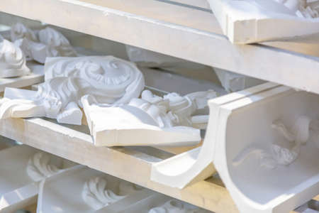 Moscow, Russia - September 07, 2020: Products of the Dikart gypsum stucco molding plantのeditorial素材