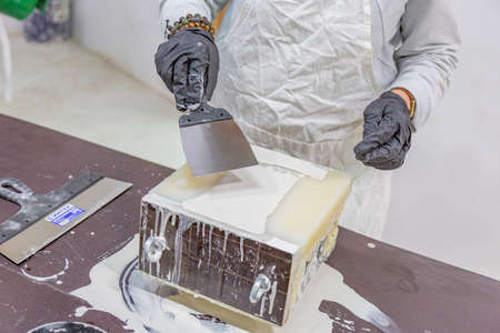 Moscow, Russia - September 07, 2020: Inside an industrial workshop of the Dikart gypsum stucco molding plantのeditorial素材