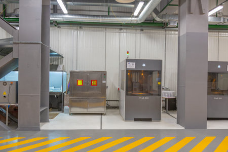 Moscow, Russia - September 9, 2020: Special professional equipment for programmable 3D printing....
