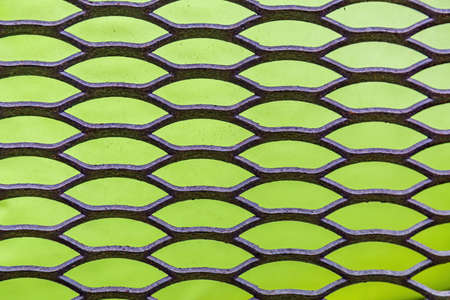 Patterned iron protective lattice. Garden and courtyard landscaping and design elementの写真素材