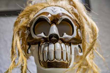 Zelenogradsk, Russia - January 16, 2021: One of the original exhibits of the exposition of the Museum of Skulls and Skeletonsのeditorial素材