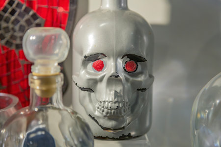 Zelenogradsk, Russia - January 16, 2021: One of the original exhibits of the exposition of the Museum of Skulls and Skeletonsのeditorial素材