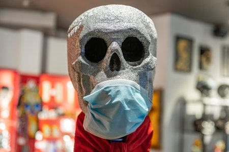 Zelenogradsk, Russia - January 16, 2021: One of the original exhibits of the exposition of the Museum of Skulls and Skeletonsのeditorial素材