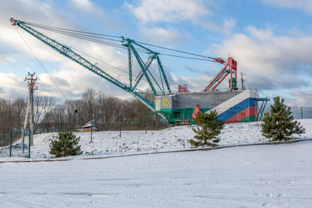 Yantarny, Russia - January 15, 2021: Heavy equipment for the mining. Kaliningrad Amber Combineのeditorial素材