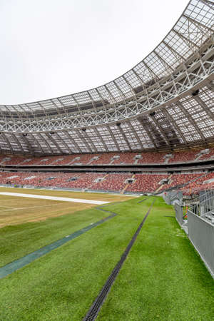 Moscow, Russia - March 14, 2021: Inside the Big sports arena of the Olympic complex Luzhniki. Opened in 1956. The global reconstruction in 2014-2017, which was made for the 2018 FIFA World Cupのeditorial素材