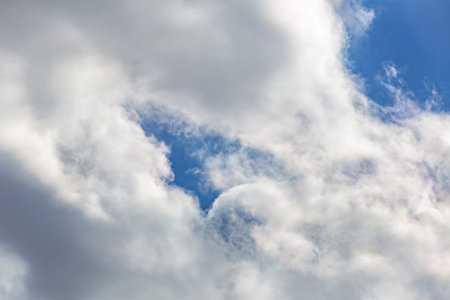 Picturesque textured clouds in the sky at the daytime