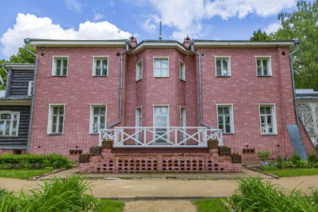 Muranovo, Russia - June 6, 2021: Part of the facade of the Literary-Memorial Museum. Created by Tyutchev's descendantsのeditorial素材