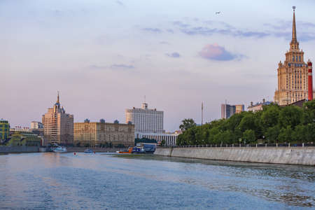 Moscow, Russia - July 13, 2021: The white House of the Government of the Russian Federation on the bank of the Moskva Riverのeditorial素材