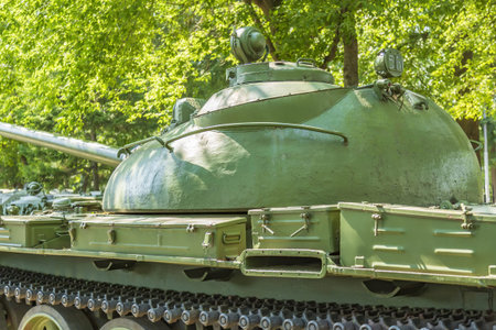 Krasnogorsk district, Moscow region, Russia - July 11, 2021: Rare retro tank. Vadim Zadorozhny...