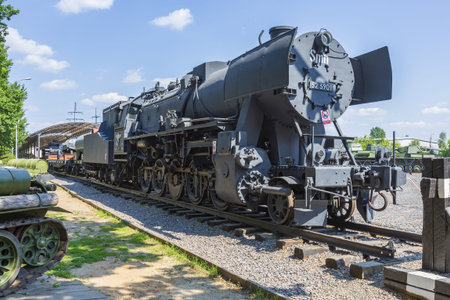 Krasnogorsk district, Moscow region, Russia - July 11, 2021: Rare nazi retro steam locomotive. Vadim...