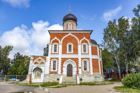 Mozhaysk, Russia - September 4, 2021: Exterior of the Orthodox Church of Peter and Paul of the early...