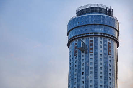 Moscow region - September 12, 2021: Modern high-rise residential building in the vicinity of the capital cityのeditorial素材