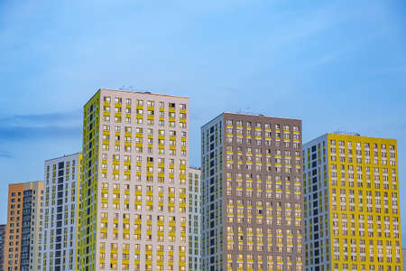 Moscow region - September 12, 2021: Modern high-rise residential building in the vicinity of the capital cityのeditorial素材