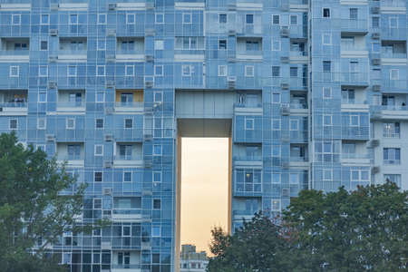 Moscow region - September 12, 2021: Modern high-rise residential building in the vicinity of the capital cityのeditorial素材