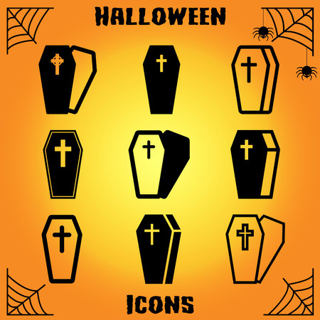coffin iconsのイラスト素材