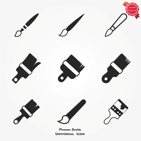 Paint brush icon setのイラスト素材