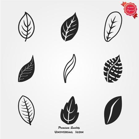 leaf icon setのイラスト素材