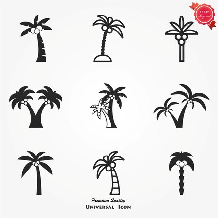 palm tree icon setのイラスト素材