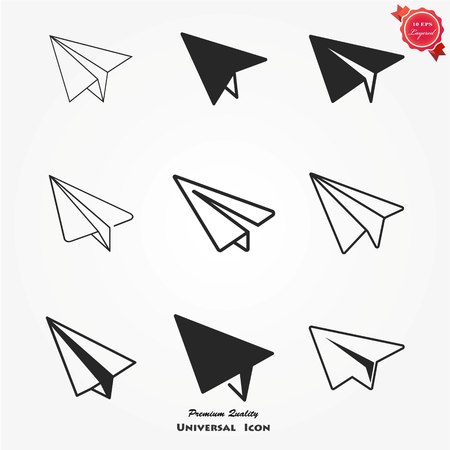 Paper plane icon setのイラスト素材