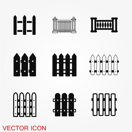 Fence icon vector flat pictogram on background.のイラスト素材