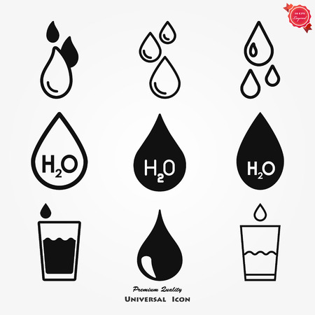 Water icon for web site design and mobile apps. Vector illustrationのイラスト素材