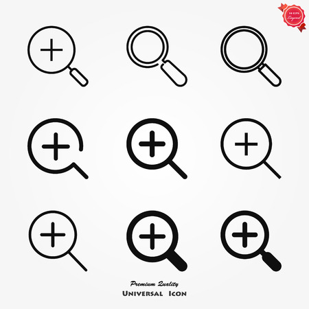 Zoom vector icon, magnify symbol. Modern, simple flat vector illustration for web site or mobile appのイラスト素材