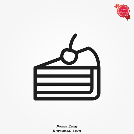 Cake icon vector illustration. Happy birthday symbol, cake for birthday celebrationのイラスト素材