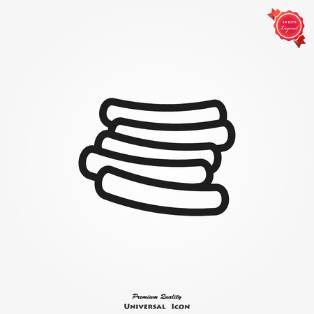 Sausage icon, vector emblem isolated on background, modern food symbol for graphic and web designのイラスト素材