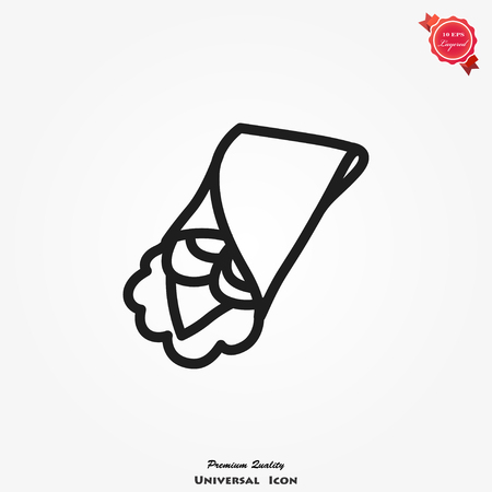 Wrap sandwich icon vector illustration isolated food sign symbolのイラスト素材