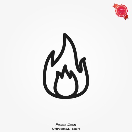 Fire icon isolated on background, burn concept for web mobile app designのイラスト素材