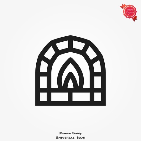 Oven, fireplace icon vector, food sign, illustration on backgroundのイラスト素材