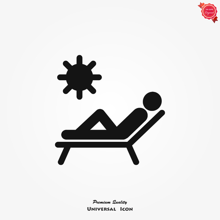 Chaise longue icon vector on white background. Element of simple icon for websites, web design, mobile app, info graphics.のイラスト素材