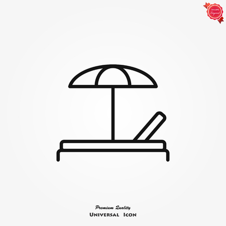 Chaise longue icon vector on white background. Element of simple icon for websites, web design, mobile app, info graphics.のイラスト素材
