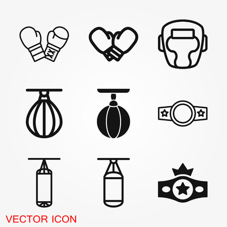 Boxing icon, equipment and sport vector graphics, a pattern on a background, eps 10.のイラスト素材