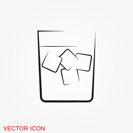 Cocktail icon vector, pictogram isolated on backgroundのイラスト素材