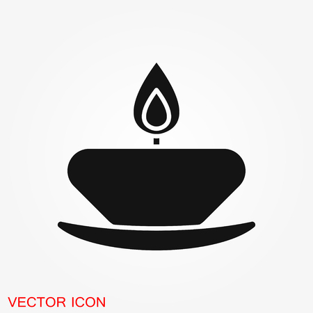 Candle line icon. Candles, holder, flame. Light conceptのイラスト素材
