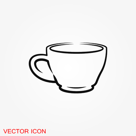 Coffee cup vector icon. Coffee drink symbol stock web illustration.のイラスト素材