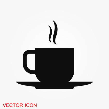 Coffee cup vector icon. Coffee drink symbol stock web illustration.のイラスト素材