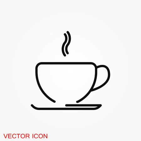 Coffee cup vector icon. Coffee drink symbol stock web illustration.のイラスト素材