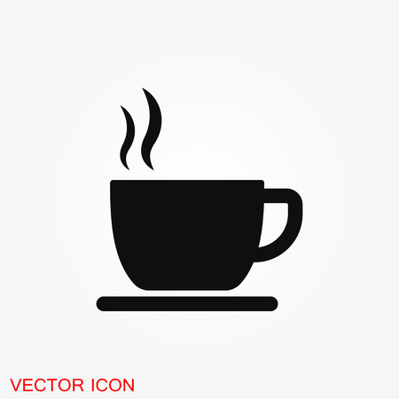 Coffee cup vector icon. Coffee drink symbol stock web illustration.のイラスト素材