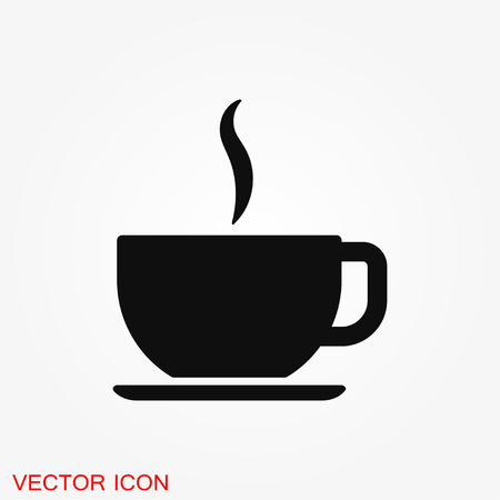 Coffee cup vector icon. Coffee drink symbol stock web illustration.のイラスト素材