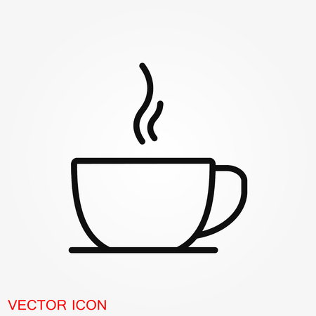 Coffee cup vector icon. Coffee drink symbol stock web illustration.のイラスト素材