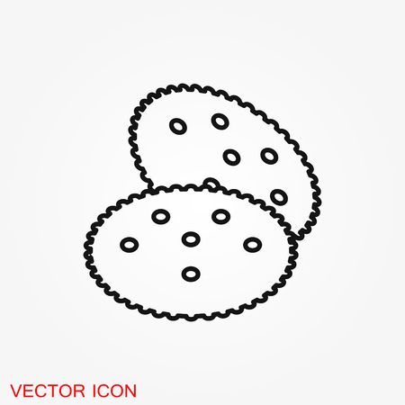 Cookie icon. Biscuit cookie or biscotti vector icon isolated on backgroundのイラスト素材