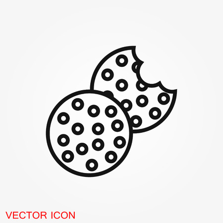 Cookie icon. Biscuit cookie or biscotti vector icon isolated on backgroundのイラスト素材