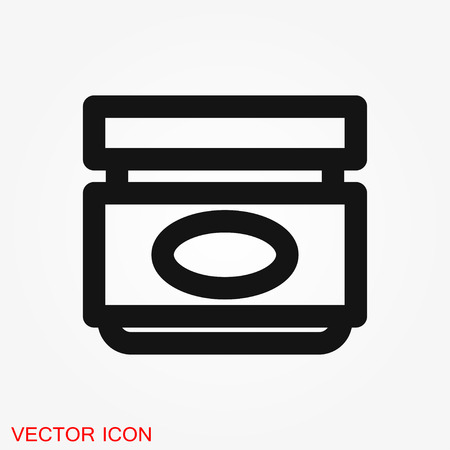 Face cream vector icon. Cosmetic cream sign. Flat illustrationのイラスト素材