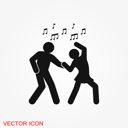 Dancing vector icon. Illustration on background sport dancingのイラスト素材