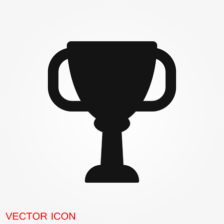 Trophy cup vector icon. Sport competition silhouette symbol. Vector illustration.のイラスト素材