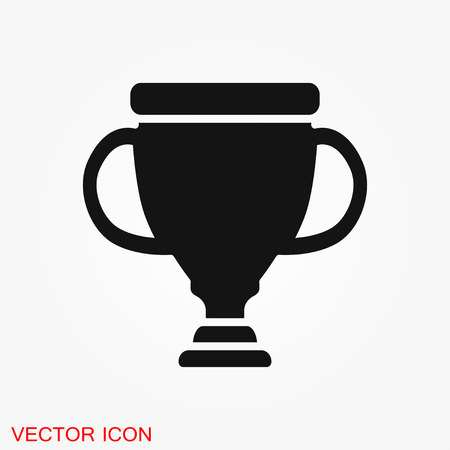 Trophy cup vector icon. Sport competition silhouette symbol. Vector illustration.のイラスト素材