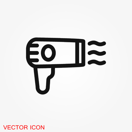 Hairdryer vector icon. Hair drying symbol, modern UI symbolのイラスト素材